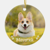モダン シンプル おしゃれ オーダーメイド ペット 犬 写真 セラミックオーナメント (正面)
