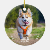 モダン シンプル おしゃれ オーダーメイド ペット 犬 写真 セラミックオーナメント (裏面)