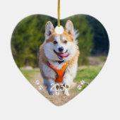 モダン シンプル おしゃれ オーダーメイド ペット 犬 写真 セラミックオーナメント (裏面)