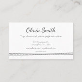 モダン シンプル アウトライン ヨガ タイポグラフィ 名刺 (裏面)