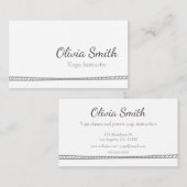 モダン シンプル アウトライン ヨガ タイポグラフィ 名刺 (正面/裏面)