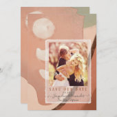 モダン シンプル アブストラクト ニュートラル アースカラー ミュート 招待状 (正面/裏面)