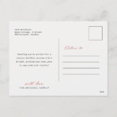 モダン シンプル アーチ メリークリスマス ファミリー フォト シーズンポストカード (裏面)