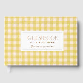 モダン シンプル イエロー ギンガム チェック パーティー ゲストブック (正面)