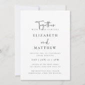 モダン シンプル エレガント おしゃれなタイポグラフィー結婚式 招待状 (正面)