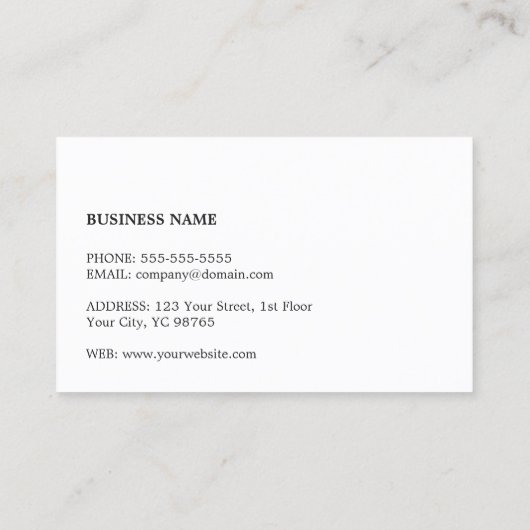 モダン シンプル エレガント ネイビー ホワイト コンサルタント 名刺 (裏面)