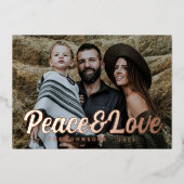 モダン シンプル カジュアル スクリプト 挨拶 家族 写真 箔シーズンカード (正面)