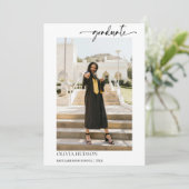 モダン シンプル カリグラフィー フォト 卒業 招待状 (スタンド正面)