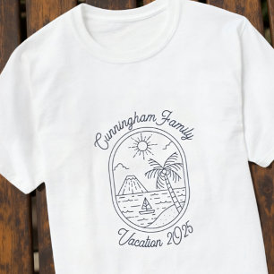 モダン シンプル クール ミニマリスト ファミリー バケーション Tシャツ