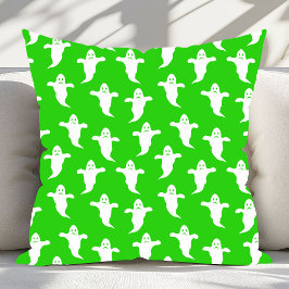 モダン シンプル グリーンとホワイト ゴースト ハロウィン クッション