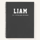 モダン シンプル グレー 子供向け カリグラフィー ノートブック (正面)