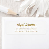 モダン シンプル ゴールド＆ホワイト 返送先ラベル ラベル (インサイチュ)