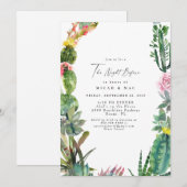 モダン シンプル サボテン 多肉植物 前夜祭 招待状 (正面/裏面)