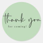 モダン シンプル サージュグリーン 来てくれてありがとう ラウンドシール (正面)