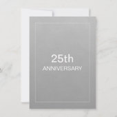 モダン シンプル シルバー 25周年 結婚記念日 招待状 (裏面)