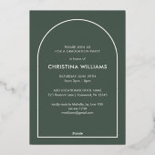 モダン シンプル スクリプト フォト 卒業式 箔招待状 (裏面)