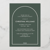 モダン シンプル スクリプト フォト 卒業 箔招待状 (裏面)