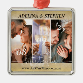 モダン シンプル スクリプト 3 フォト ウェブサイト インスタグラム メタルオーナメント