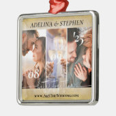 モダン シンプル スクリプト 3 フォト ウェブサイト インスタグラム メタルオーナメント (左)