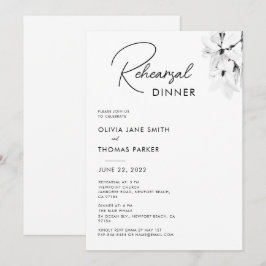 モダン シンプル スプリング マグノリア リハーサル ディナー 招待状