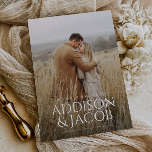 モダン シンプル タイプ ネーム フォト セーブ ザ デート セーブザデート