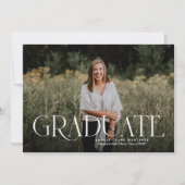 モダン シンプル タイプ 卒業おめでとうのご案内 招待状 (正面)