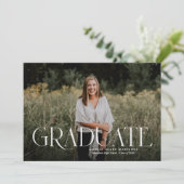 モダン シンプル タイプ 卒業おめでとうのご案内 招待状 (スタンド正面)