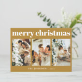 モダン シンプル タイポグラフィーとフォト ゴールド クリスマス (スタンド正面)