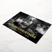 モダン シンプル タイポグラフィーのクリスマスカード 箔シーズンカード (回転した状態)