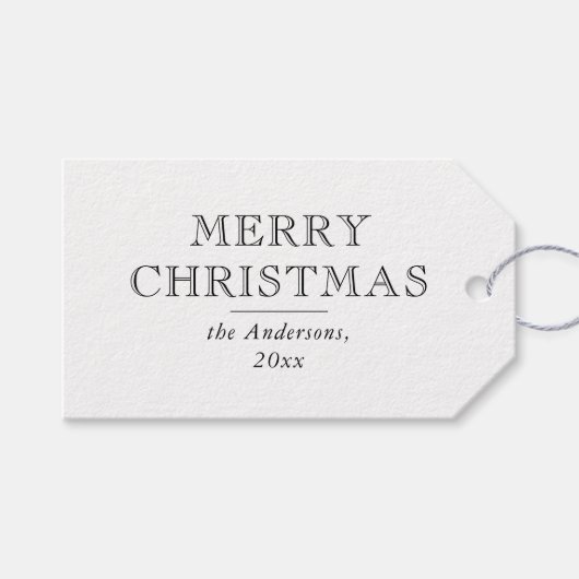 モダン シンプル タイポグラフィー クリスマス ホリデー ギフトタグ (正面(横))