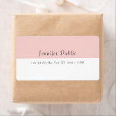 モダン シンプル テンプレート ブラッシュ ピンク ホワイト エレガント ラベル (インサイチュ)