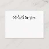 モダン シンプル ディスプレイ シャワー ブライダル ギフト カード (裏面)