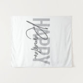 モダン,シンプル，ハッピーラカッコいいマダーンタイポグラフィ タペストリー (正面(横))