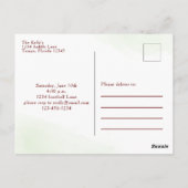 モダン シンプル バースデー 水彩画 野球 バット ポストカード (裏面)