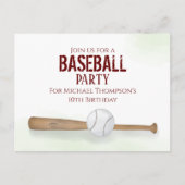 モダン シンプル バースデー 水彩画 野球 バット ポストカード (正面)