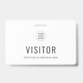 モダン シンプル ビジター パス 企業ロゴ バッジ (裏面)