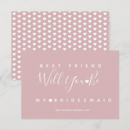 モダン シンプル ピンクとハートのブライズメイド RSVP 招待状