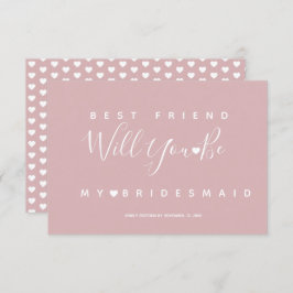 モダン シンプル ピンクとハートの ブライズメイド RSVP 招待状