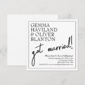 モダン シンプル ファン 境界線 結婚式の披露宴 招待状 (正面/裏面)