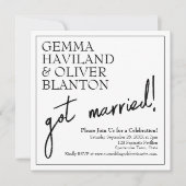 モダン シンプル ファン 境界線 結婚式の披露宴 招待状 (正面)