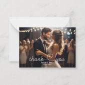 モダン シンプル フォト ウェディング サンクスカード ノートカード (正面)