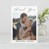 モダン シンプル フォト ウェディング サンクス カード 付メモ (スタンド正面)