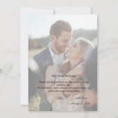 モダン シンプル フォト ウェディング サンクス カード 付メモ (裏面)