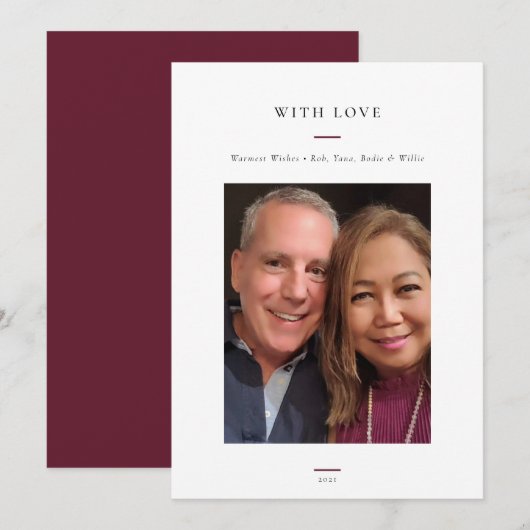 モダン シンプル フォト シーズンカード (正面/裏面)