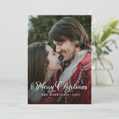 モダン シンプル フォト メリークリスマス タルタン シーズンカード (スタンド正面)