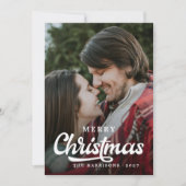 モダン シンプル フォト メリークリスマス タルタン シーズンカード (正面)