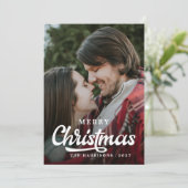 モダン シンプル フォト メリークリスマス タルタン シーズンカード (スタンド正面)