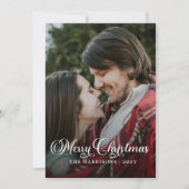 モダン シンプル フォト メリークリスマス タルタン シーズンカード (正面)