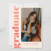 モダン シンプル フォト 卒業おめでとう 招待状 (正面)