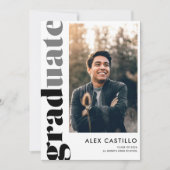 モダン シンプル フォト 卒業おめでとう 招待状 (正面)